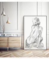 Giant Art 20" x 16" Sitting Pose Ii Art Block Framed Canvas