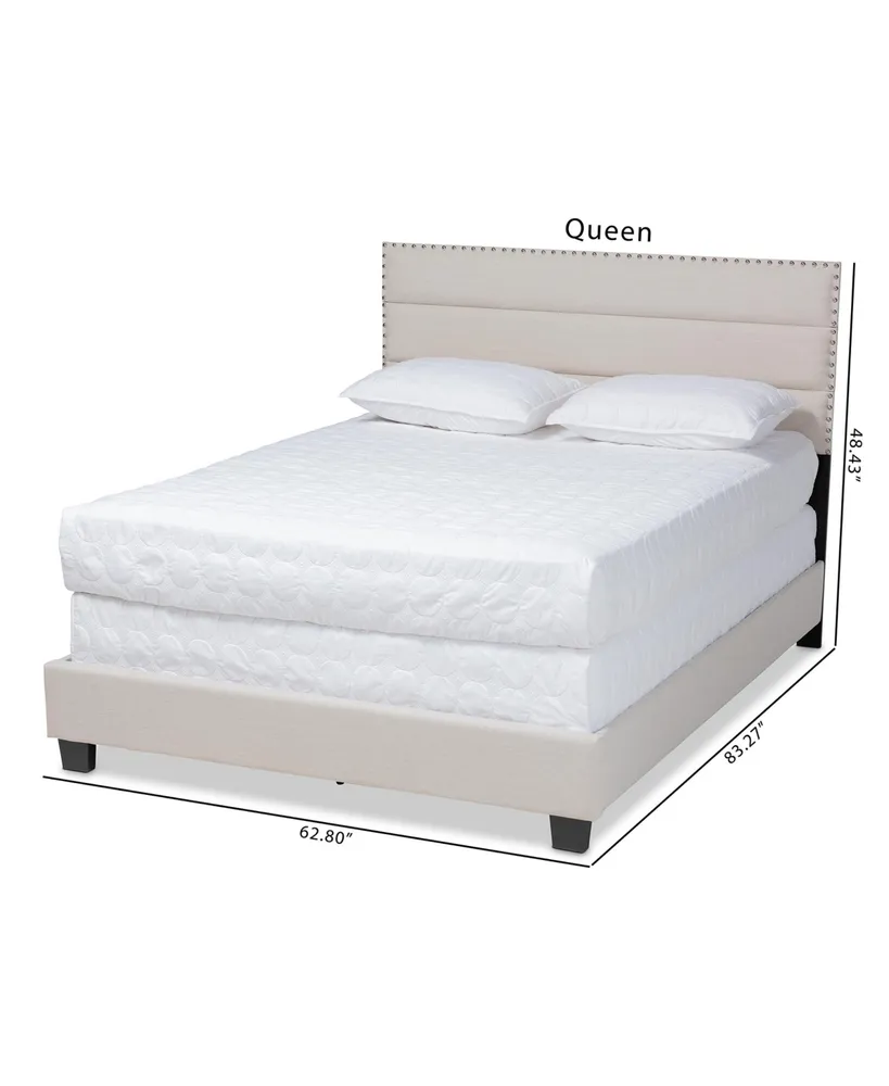 Ansa Fabric Headboard Platform Queen Bed