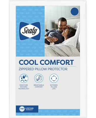 Sealy Cooling Comfort Zippered Pillow Protector, Standard/Queen