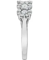 Forever Grown Diamonds Lab-Created Diamond Horizontal Cluster Statement Ring (1 ct. t.w.) in Sterling Silver