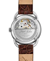 Limited Edition Bulova Women's Swiss Automatic Joseph Bulova Brown Leather Strap Watch 34.5mm