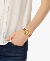 Tory Burch Women's The Miller Luggage Leather Strap Watch 36mm