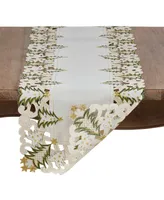 Saro Lifestyle Christmas Trees Holiday Table Runner, 16" x 68"