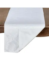 Saro Lifestyle Beautiful Damask Table Runner with Subtle Print