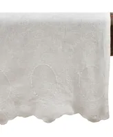 Saro Lifestyle Stonewashed Table Runner with Embroidered Design