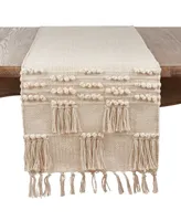 Saro Lifestyle Table Runner with Tassel Moroccan Design