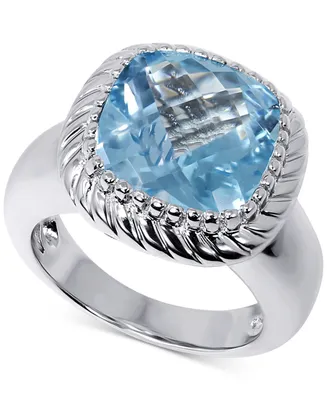 Blue Topaz Rope-Inspired Statement Ring (8-1/2 ct. t.w.) in Sterling Silver