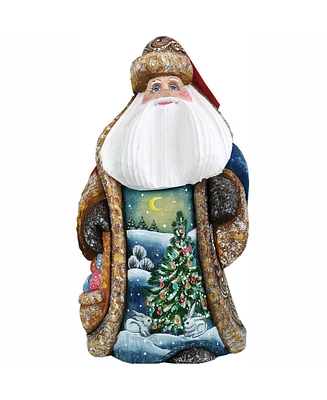 G.DeBrekht Woodcarved and Hand Painted Trim-a-Tree Bunny Santa Figurine