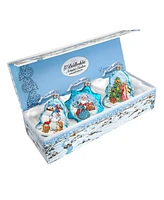 G.DeBrekht Christmas Glass Ornament - Set of 3