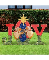 Designocracy Joy Angels Wooden Outdoor Decoration