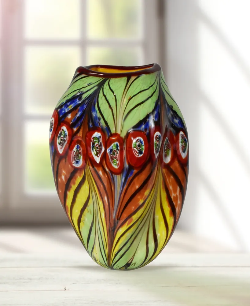 Dale Tiffany Peacock Feather Vase