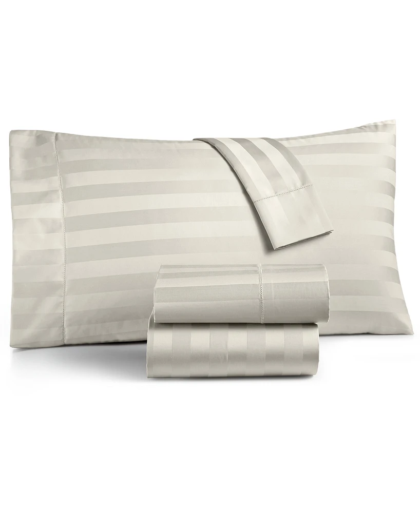 Charter Club Damask 1.5" Stripe 550 Thread Count 100% Cotton Pillowcase Pair, King, Exclusively at Macy's