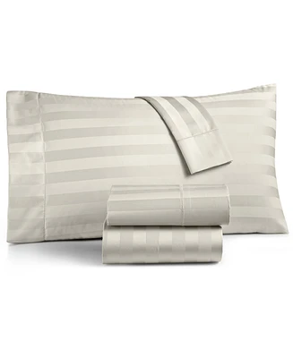 Charter Club Damask 1.5" Stripe 550 Thread Count 100% Cotton Pillowcase Pair, King, Created for Macy's