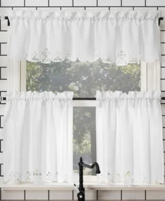 Mariela Battenburg Lace Trim Tier Valance Collection