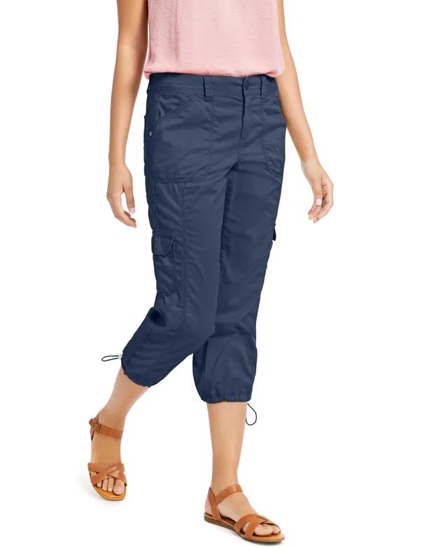 Buy Style & Co womens petite bungee hem cargo capri pants misty