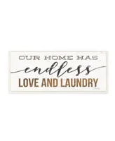 Stupell Industries Our Home Has Endless Love and Laundry Rustic White Wood Look Sign, 7" L x 17" H