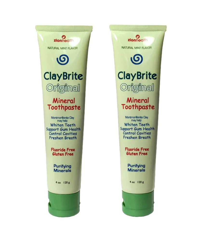 Zion Health Claybrite Toothpaste For Superior Gum Health Set of 2 Pack, 8oz