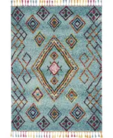 Closeout! Nourison Home Mecca MEC02 Aqua 5'3" x 7'9" Area Rug