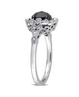 Black and White Diamond (1 ct. t.w.) Cluster Ring 14k Gold