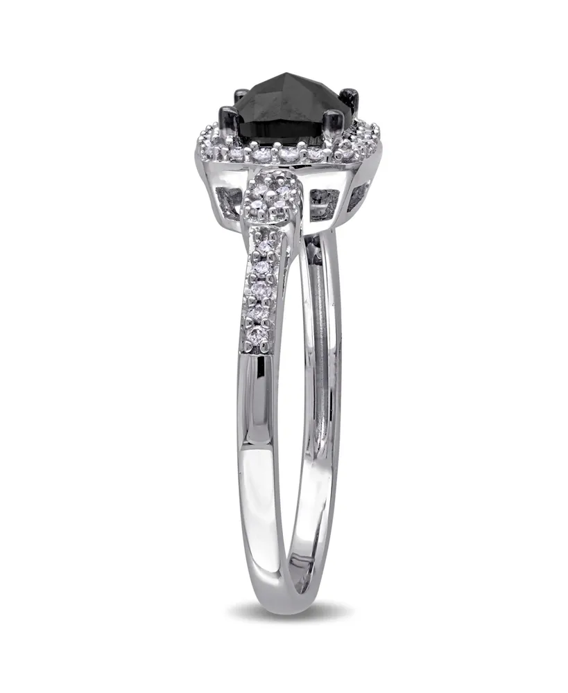 Black and White Diamond (1 ct. t.w.) Engagement Ring 14k Gold