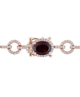 Garnet (14 3/4 ct. t.w.) and Diamond (1 1/2 ct. t.w.) Link Bracelet in 14k Rose Gold