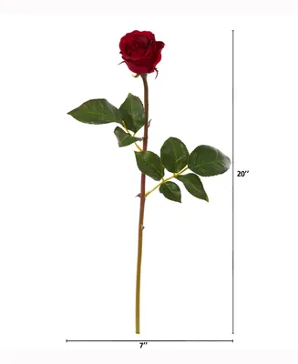 Nearly Natural 20in. Rose Bud Artificial Flower Set of 12