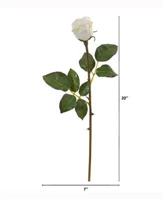 Nearly Natural 20in. Rose Bud Artificial Flower Set of 12