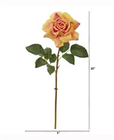 Nearly Natural 20in. Rose Artificial Flower Set of 6