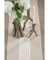 Saro Lifestyle Daisy Lace Design Country Linen Blend Table Runner