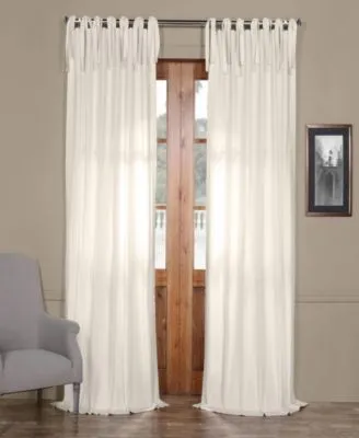 Exclusive Fabrics Furnishings Tie Top Cotton Curtain Panels