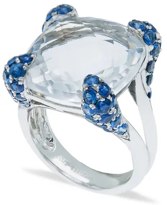 White Quartz (14-1/2ct) Blue Sapphire (2-1/4 ct. t.w.) Ring in Sterling Silver