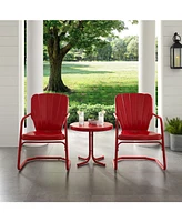 Crosley Ridgeland 3 Piece Metal Conversation Seating Set