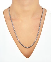 Curb Link 24" Chain Necklace Sterling Silver or 18k Gold-Plated Over