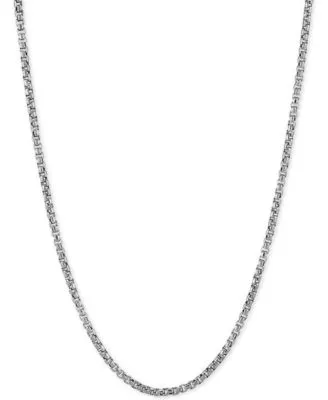 Rounded Box Link Chain Necklace 18 22 In Sterling Silver Or 18k Gold Plated Over Sterling Silver