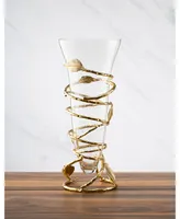 Classic Touch Glass Vase with Removable Gold Leaf Base