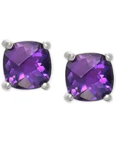 Amethyst Cushion Stud Earrings (1-1/5 ct. t.w.) in 14k White Gold