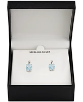 Blue Topaz Oval Leverback Earrings (6-3/8 ct. t.w.) in Sterling Silver