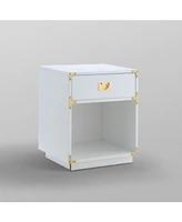 Inspired Home Calixta Single Drawer with Shelf High Gloss Nightstand