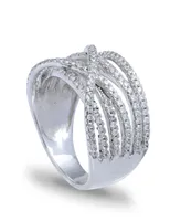 Cubic Zirconia Pave Interlocking Ring (1-1/6 ct. t.w.) Sterling Silver