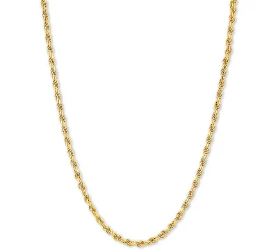 Rope 18" Chain Necklace in 18k Gold-Plated Sterling Silver