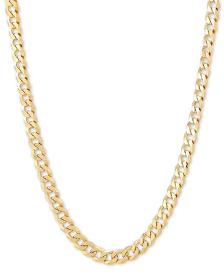 Flat Curb Link 24" Chain Necklace in 18k Gold-Plated Sterling Silver