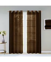 Malibu Linen Look Sheer Grommet Window Panel, 110" x 84"