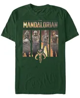 Men's Star Wars The Mandalorian Character Portrait Panels Short Sleeve T-Shirt