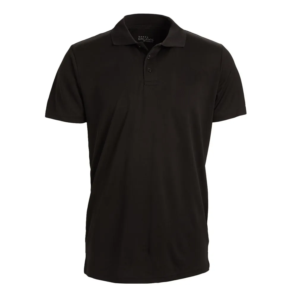 Galaxy By Harvic Men's Tagless Dry-Fit Moisture-Wicking Polo Shirt