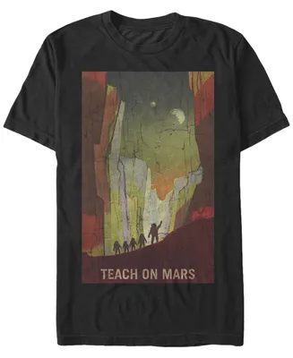 Fifth Sun Nasa Men's Teach On Mars Poster Short Sleeve T- shirt