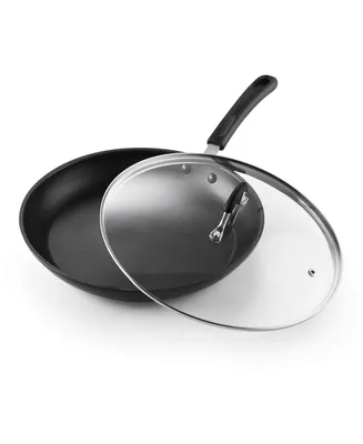 Cook N Home Nonstick Saute Fry Pan Professional Hard Anodized 12 inch Frying Pan with Lid
