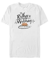 Fifth Sun Friends Men's I'D Rather Be Watching Text Short Sleeve T-Shirt