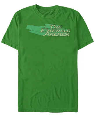 Fifth Sun Dc Men's The Emerald Archer Text Logo Short Sleeve T-Shirt