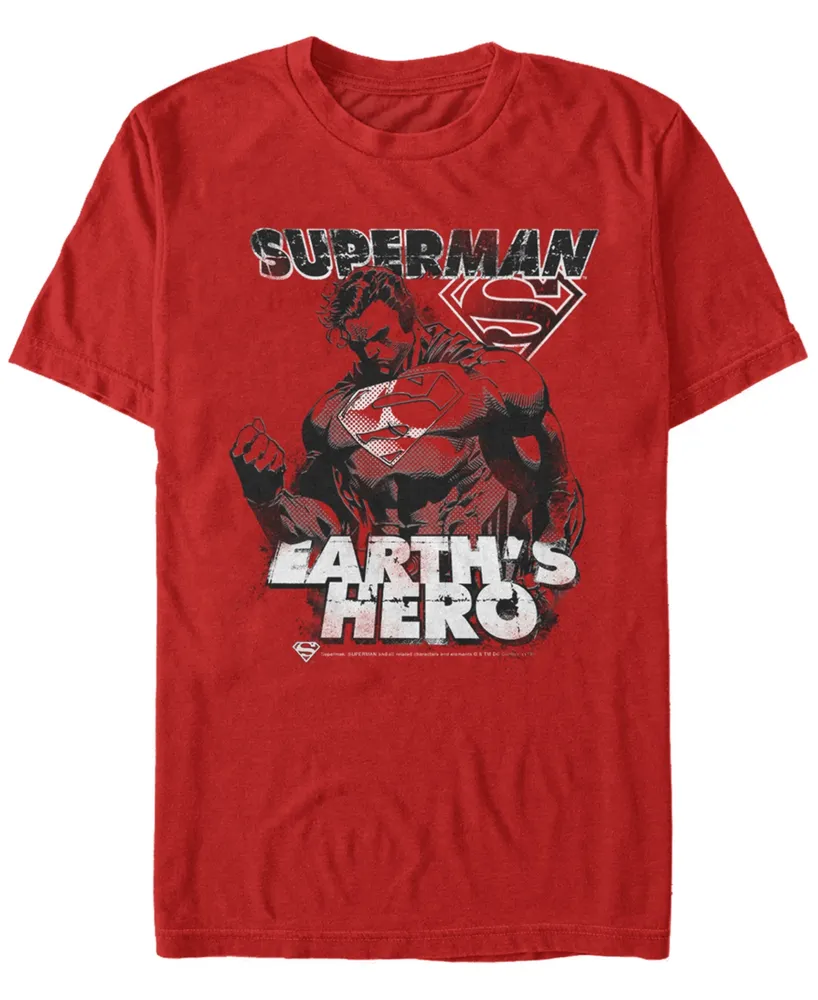 Fifth Sun Dc Men's Superman Earth's Hero Short Sleeve T-Shirt