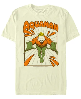 Fifth Sun Dc Men's Retro Aquaman Portrait Short Sleeve T-Shirt